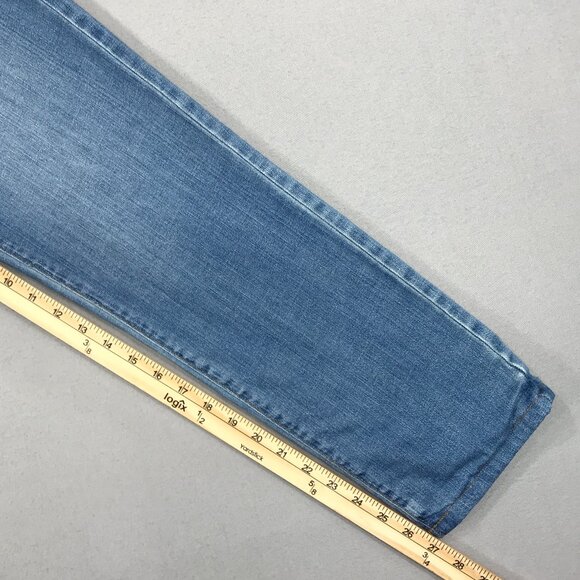 Eddie Bauer Jeans Womens 6P Blue Denim Boyfriend Flannel Lined Mid Rise Straight - Picture 12 of 13